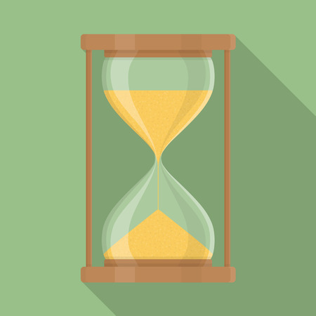 Transparent sandglass icon, time hourglass, sandclock, flat design