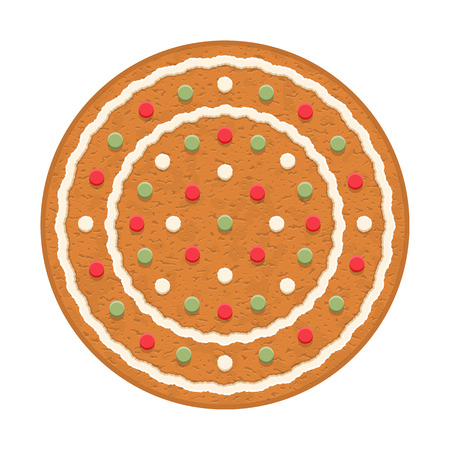 Gingerbread circle, traditional Christmas cookieのイラスト素材