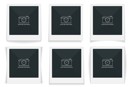 Photo frames with different shadows, vector eps10 illustrationのイラスト素材