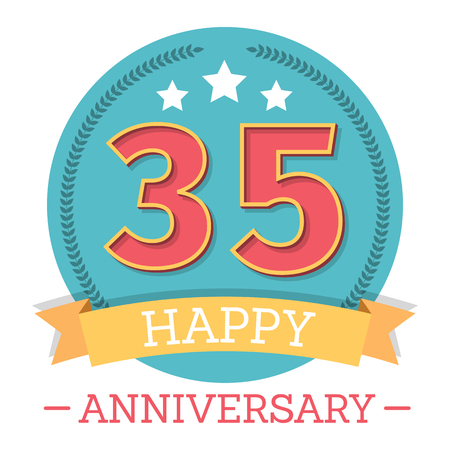 35 Years anniversary emblemのイラスト素材