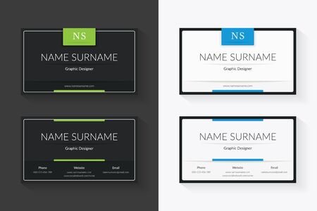 Black and white business card templates, modern minimal designのイラスト素材