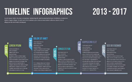 Timeline infographics template, workflow or process diagram, vector eps10 illustrationのイラスト素材