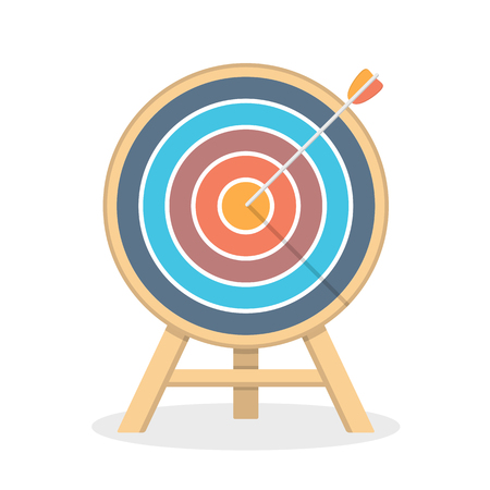 Target with arrow, flat style, vector eps10 illustrationのイラスト素材