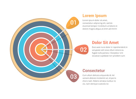 Target with three arrows, three steps or options infographicsのイラスト素材