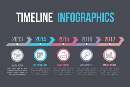 Timeline with Arrows vectorのイラスト素材