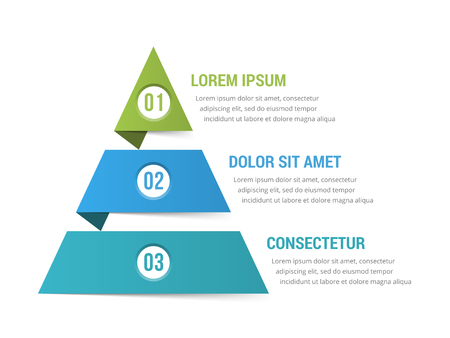 Pyramid infographic template with three elementsのイラスト素材