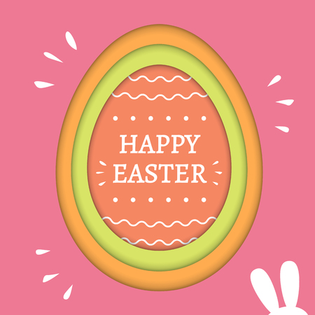 Easter background, abstract easter egg with "Happy Easter" congratulation, vector eps10 illustrationのイラスト素材