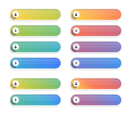 Blank buttons set in soft colorful gradientsのイラスト素材