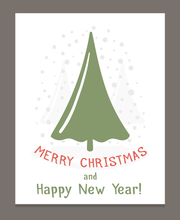 Christmas card with hand drawn Christmas treeのイラスト素材