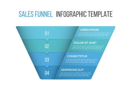 Funnel diagram, business infographic templateのイラスト素材