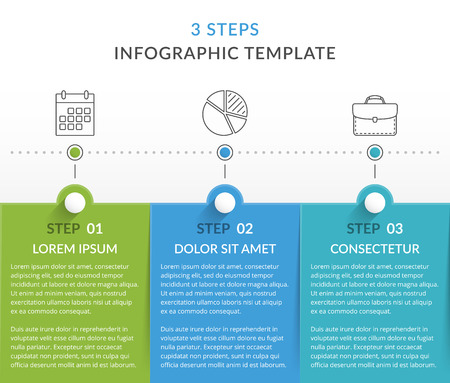 Infographic template with 3 steps, workflow, process chart, vector eps10 illustrationのイラスト素材