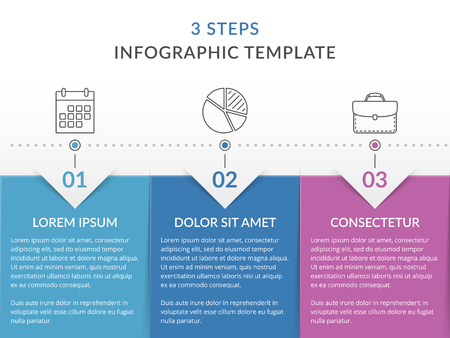 Infographic template with 3 steps, workflow, process chart, vector eps10 illustrationのイラスト素材