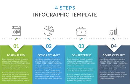 Infographic template with 4 steps or options, workflow, process chart, vector eps10 illustrationのイラスト素材