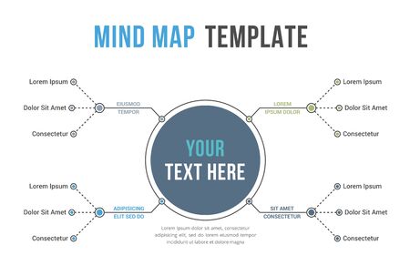 Abstract mind map template, business infographicsのイラスト素材