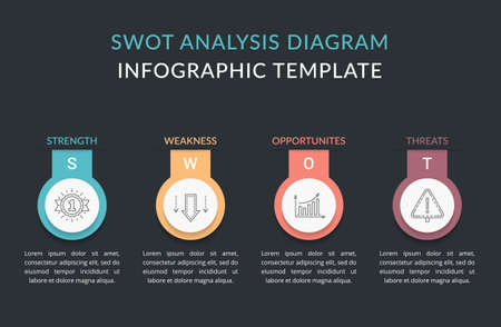 SWOT analysis diagram, infographic template with web, business, presentations, vector eps10 illustrationのイラスト素材