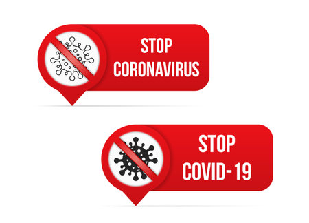 Stop coronavirus signs with icon, vector eps10 illustrationのイラスト素材