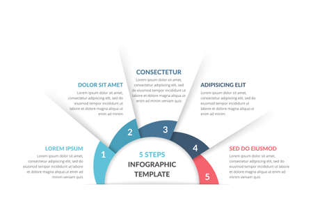 Infographic template with 5 steps, workflow, process chart, vector eps10 illustrationのイラスト素材