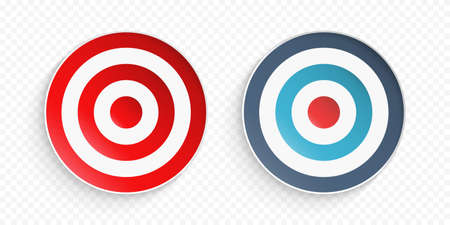 Red and blue targets with shadows, vector eps10 illustrationのイラスト素材