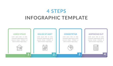 Infographic template with four elements with place for your text and icons, workflow, process chart, steps or options, vector eps10 illustrationのイラスト素材