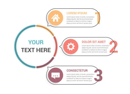 Diagram template with three steps or options, workflow, process chart, infographic template for web, business, presentations, vector eps10 illustrationのイラスト素材