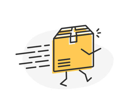 Fast delivery concept with parcel icon, vector eps10 illustrationのイラスト素材