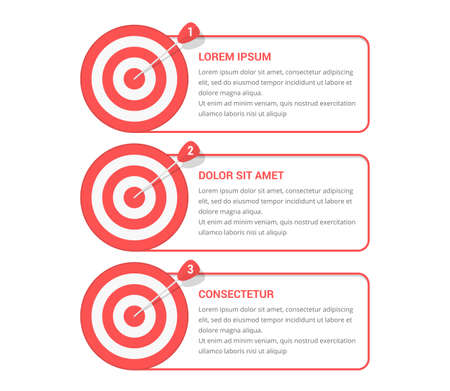 3 Steps to your goal concept, infographic template with 3 targets, vector eps10 illustrationのイラスト素材