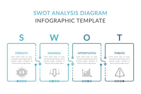 SWOT analysis diagram, infographic template with web, business, presentations, vector eps10 illustrationのイラスト素材