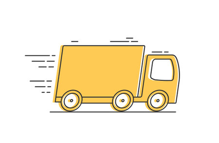 Fast delivery or free shipping concept , truck icon, vector eps10 illustrationのイラスト素材