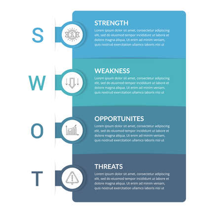SWOT analysis diagram, infographic template, vector eps10 illustrationのイラスト素材