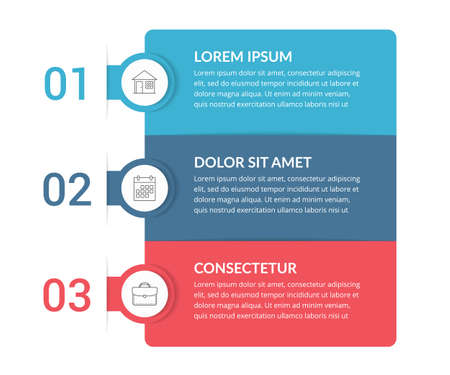 Infographic template with 3 steps, workflow, process chart, vector illustrationのイラスト素材