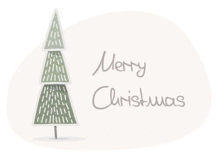 Christmas card with handdrawn Christmas treeのイラスト素材