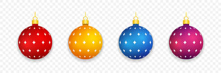 Four Christmas balls with shadows, vector eps10 illustrationのイラスト素材
