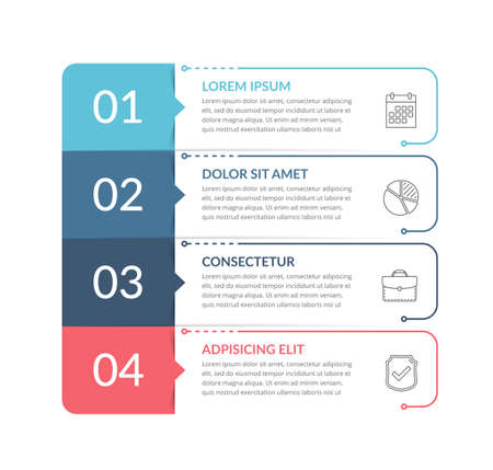 Infographic template with 4 steps, workflow, process chart, vector eps illustrationのイラスト素材