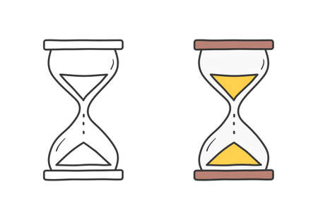 Sandglass icons - line and colored icons, vector eps10 illustration