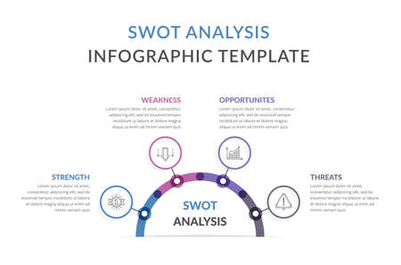 SWOT analysis diagram, infographic template, vector eps10 illustrationのイラスト素材