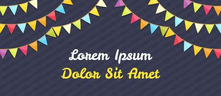 Dark striped background with bunting flags and place for your text, vector eps10 illustrationのイラスト素材