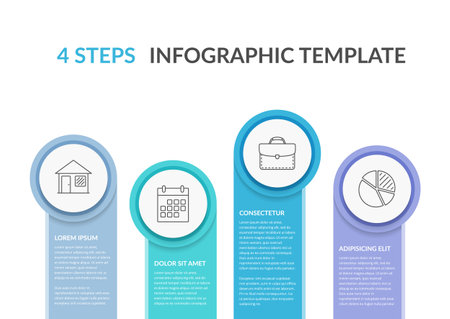 Infographic template with 4 steps, workflow, process chart, vector eps10 illustrationのイラスト素材