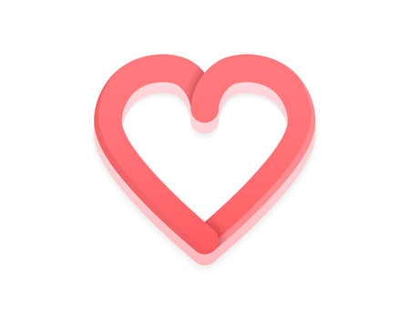 Heart icon or emblem, white background, vector illustrationのイラスト素材