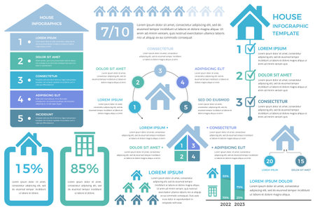 Infographic templates with houses, real estate infographics, vector eps10 illustrationのイラスト素材