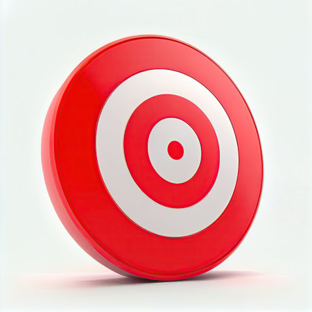Empty red target on white background, Generative AIの素材