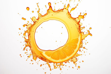 Splash of orange juice with slice of orange, Generative AIの素材