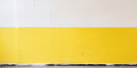 Blank white and yellow wall, front view, Generative AIの素材