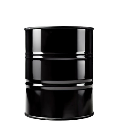 Black oil barrel isolated on white background, Generative AIの素材