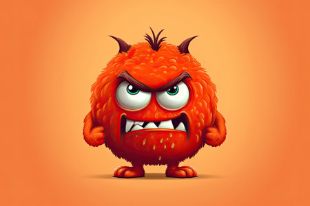 Red angry monster, Generative AIの素材