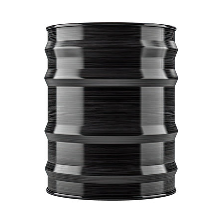 Black oil barrel isolated on white background, Generative AIの素材