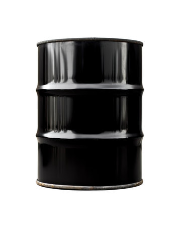 Black oil barrel isolated on white background, Generative AIの素材