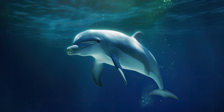 Dolphin underwater, Generative AIの素材