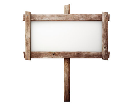 Old paper sign board isolated on white background, Generative AIの素材