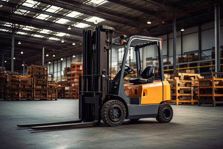 Forklift at warehouse, Generative AIの素材