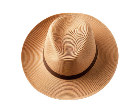 Male sammer straw hat isolated on white background, Generative AIの素材